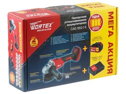 Аккум. углошлифмашина WORTEX CAG 1812-1 E в кор. ALL1 с акб и з/у (18.0 В, 1 акк., 4.0 А*ч, Li-Ion, бесщеточный двигатель, диск 125х22.2 мм)