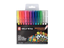Ручка гелевая "Gelly Roll Moonlight" набор 12 шт., флюоресцентные Sakura Pen POXPGBMOO12
