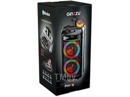 Колонки 2*24Вт переносная Midi система, TWS/BT/USB/TF/FM/ДУ Bluetooth: V5.0, ДИНАМИЧЕСКАЯ RGB подсветка Ginzzu GM-230