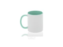 Кружка керам., сублим. 330 мл./11 oz. белая, мятная внутри и ручка BestSub 10945/T11T-MT