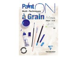 Блок-склейка "PaintOn" А4, 250г/м2, 20л, ср.зерно Clairefontaine 975049C