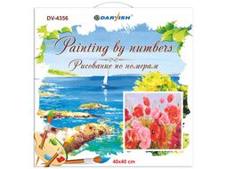 Набор для творчества "Рисование по номерам" 40*40см Акварельные маки Darvish DV-4356-78