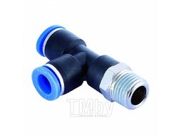 Фитинг цанговый Т-тройник М1/4" 10 мм, с уплотнением, пластм. корпус, GARWIN 808525-T-10-14-1