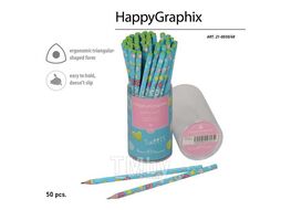 Карандаш HB ч/гр. "HappyGraphix. Сладкое настроение.Пончики", трехгранный Bruno Visconti 21-0030/49
