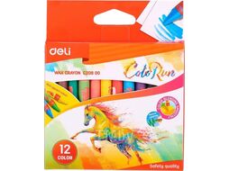 Мелки восковые 12 шт. "ColorRun" кругл. Deli EC20800