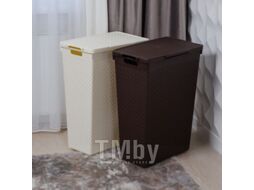 Корзина для белья пластмассовая "береста" венге 50 л/45x26x61,5 см Violet 5750005