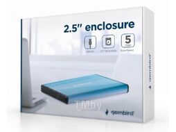 Бокс для жесткого диска (2.5"hdd SATA, USB3.0, Win10, 7-9.5mm, blue) Gembird EE2-U3S-3-B