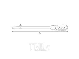 Напильник треугольный бархатный №3, 200 мм, с рукояткой Licota RFD308