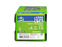 Саморез с прессшайбой, 4.2x19 сверло, цинк, в коробке с окном, (1.000шт) EKT BW000195