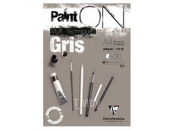 Блок-склейка "PaintOn" А4, 250г/м2, 30л, серая бум. Clairefontaine 975809C