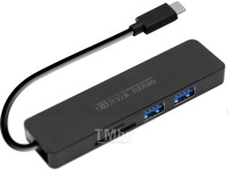Картридер OTG Type-C OTG картридер с концентратором. 3xUSB 3.0+U3:SD/microSD Ginzzu GR-899UB