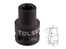 Головка торцевая ударная шестигранная 1/2", 8 мм TOLSEN TT18208