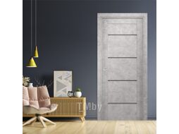 Дверной блок SMART Соло комплект 60x200 (бетон/черное стекло)