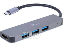 Хаб USB C док-станция A-CM-COMBO2-01 Gembird Multiport Type-C to (3xUSB3+HDMI 4K) Cablexpert