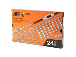 Набор метчиков и плашек SK-5 M5-M12, кейс, 24 предмета AFFIX AF35100024C