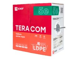 Кабель витая пара TERACOM Cat.5E F/UTP 4 пары solid внешний оболочка LDPE цвет черный EKF TRC-5EFTP-04PE-BK-OUT3