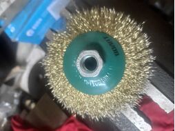 Щетка дисковая гофр.100мм/M14 ВОЛАТ (для УШМ шлифмашины болгарки М14 тарелка торцевая крацовка)