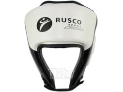 Боксерский шлем RuscoSport Pro С усилением (M, черный/белый)
