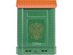 Почтовый ящик Цикл Премиум c защелкой, накладкой и орлом / 6002-00 (зеленый)