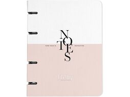 Тетрадь А5 120 л., клет. "Notes" на кольцах, картон, розовый Be Smart N3757