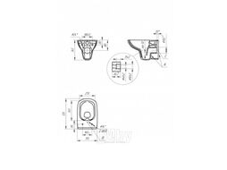 Унитаз подвесной с инсталляцией Cersanit Carina S-MZ-CARINA-XL-COn-S-DL-w + 525 040000 + L1 040011