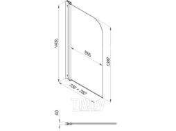 Стеклянная шторка для ванны Triton Соло 75x140 (прозрачное стекло)