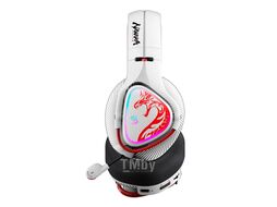 Наушники беспроводные A4Tech Bloody MR720 NARAKA геймерские, Bluetooth 5.3, 20-20000 Гц, быстрая зарядка, время работы 44 ч, кабель 1.5 м, белый/красный