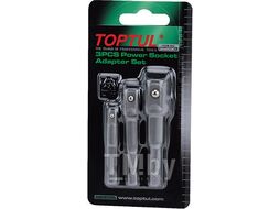 Набор переходников 1/4" под шуруповерт 3ед. (1/4", 3/8", 1/2") TOPTUL (GAAR0301)