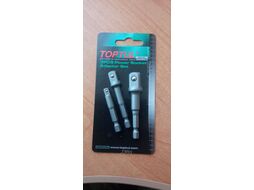 Набор переходников 1/4" под шуруповерт 3ед. (1/4", 3/8", 1/2") TOPTUL (GAAR0301)