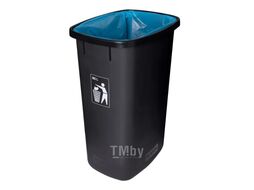 Урна для раздельного сбора мусора 45л " Sort bin" полипропилен., черный/голубой Plafor 680-03+крышка