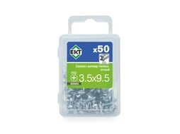 Саморез с цилиндрической головкой, 3.5x9.5 острый, цинк, (50шт) EKT B009804