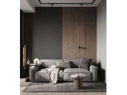 Реечная панель Andlen Decor ПН-38 МДФ Графит (2800x123x12мм)