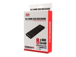 Бокс для жесткого диска 31UBNV5C (BLACK) AgeStar USB 3.1 Type-C for M.2 NVME SSD, алюминий, черный