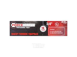 Набор головок ударных глубоких 3/4" 16пр. (17, 19, 21, 22, 24, 27, 30, 32-36, 38, 41, 46, 50) в кейсе FORCEKRAFT FK-6162-5MPB