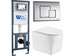 Унитаз подвесной с инсталляцией WeltWasser Marberg 410 + Nesenbach 004 GL-WT + Mar 507 SE