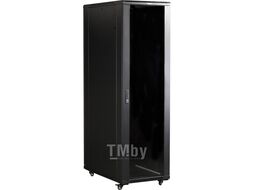Шкаф 19" Business, 47U 600x1000, черный, передняя дверь стекло, задняя дверь распашная металл TWT-CBB-47U-6x10-G1