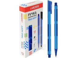 Ручка шариковая d=0.7 мм "Trio Soft", трехгранный корпус с покрытием Soft Touch, синяя deVente 5073119