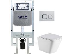 Унитаз подвесной с инсталляцией WeltWasser Amberg 497 ST+ Gelbach 004 MT-WT+ Amberg RD-WT
