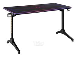 Стол FG-BLD-I49B FoxGear динамическая RGB-подсветка, Сенсорная кнопка управления, отверстие для кабелей, алюминиевый каркас, столешница МДФ + пластик (В 75,5 см; Д 59,5 cм; Ш 119,5 см).