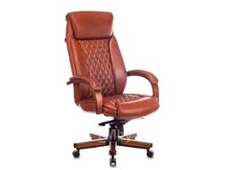 Кресло руководителя Бюрократ T-9924WALNUT черный кожа крестов. металл/дерево