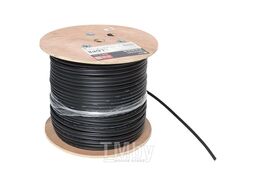 Кабель витая пара TERACOM PRO Cat.5E F/UTP 4 пары solid 24AWG с тросом сталь 1,2 мм оболочка LDPE цвет черный EKF TRP-5EFTP-04PE-BK-OTW3