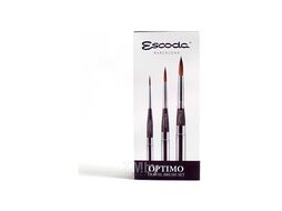Кисть "Optimo" набор 3 шт. колонок, круглая, складная №2, 6, 10 Escoda 212510000