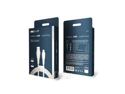 Кабель USB-A – Lightning для Apple, 2,4А, 1м, в белой нейлоновой оплетке REXANT 18-7061