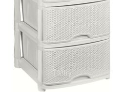 Комод пластиковый Keeplex Rattan четырехсекционный / KL377312048 (белое облако)