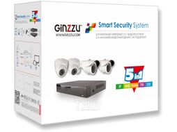 Комплект видеонаблюдения HK-448N GINZZU 4ch, 5MP, HDMI, 4улич кам 5.0Mp, IR30м
