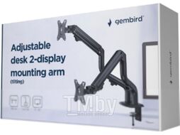 Настольное крепление MA-DA2-02 Gembird для двух LCD 17-32"и до 8kg (регулируемый, наклонный)