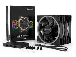 Вентилятор для корпуса BL078 be quiet! Light Wings 140mm PWM Triple Pack 3xBL074 ARGB Rifle 400-1500 RPM 4-pin