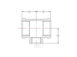 Тройник ред. 1 1/2" х 1/2" оцинкованн., AV engineering AVEC430011212