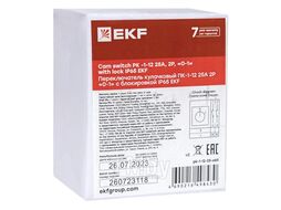 Переключатель кулачковый ПК-1-12 25А 2P "0-1" с блокировкой IP65 EKF PROxima pk-1-12-25-a65