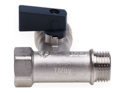 Кран шаровой трехпроходной FMM 1/2x3/4x1/2 гайка-штуцер-штуцер ручка-флажок Aqualink 1175